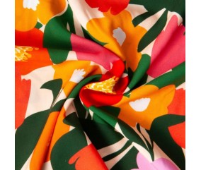 Tissu viscose floral coloré