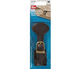 Fermoir pour sac à main avec bouton aimanté – laiton antique/brun - Prym