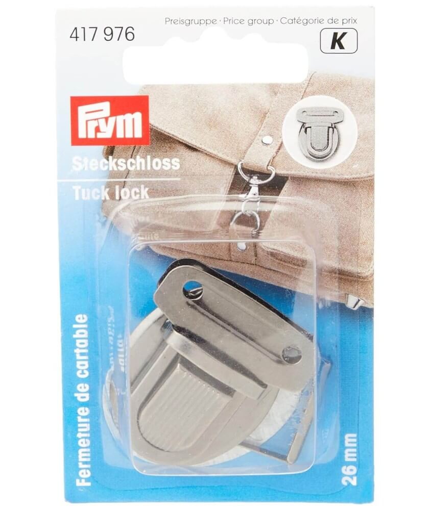 Fermeture de cartable 26 mm Prym - Boucle à clip métal pour sacs et maroquinerie - Argent antique