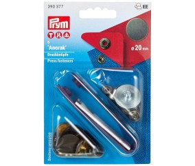 Boutons pression Anorak sans couture plat 20 mm brunis - Prym