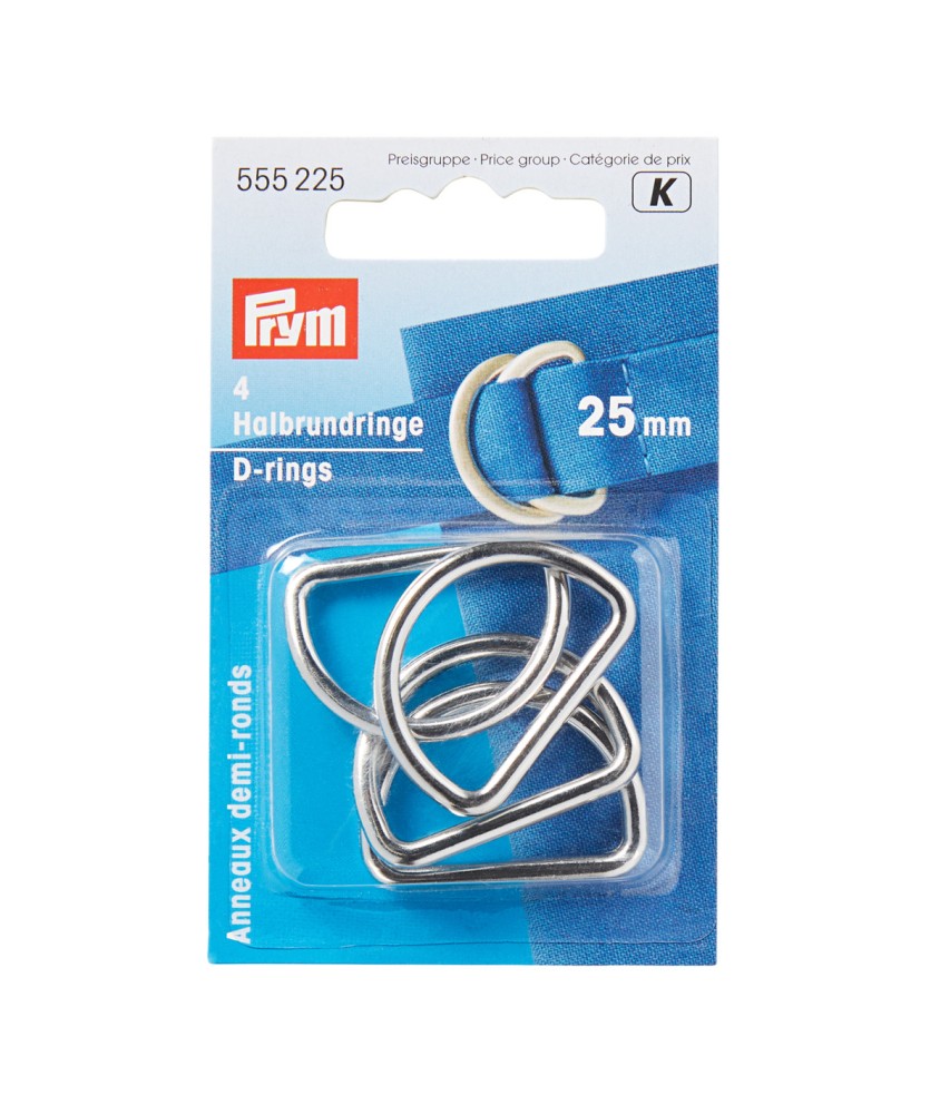 Lot de 4 Demi-Anneaux Metal 25 mm - Prym