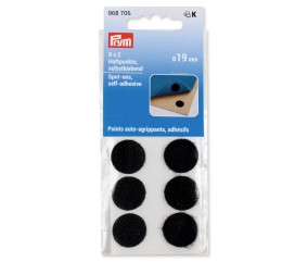 Lot de 8 paires Points auto-agrippants ronds autocollants Ø19mm - Prym