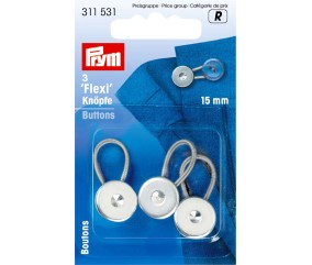 Lot de 3 Boutons Flexi avec boucle (15/ 19mm) - Prym