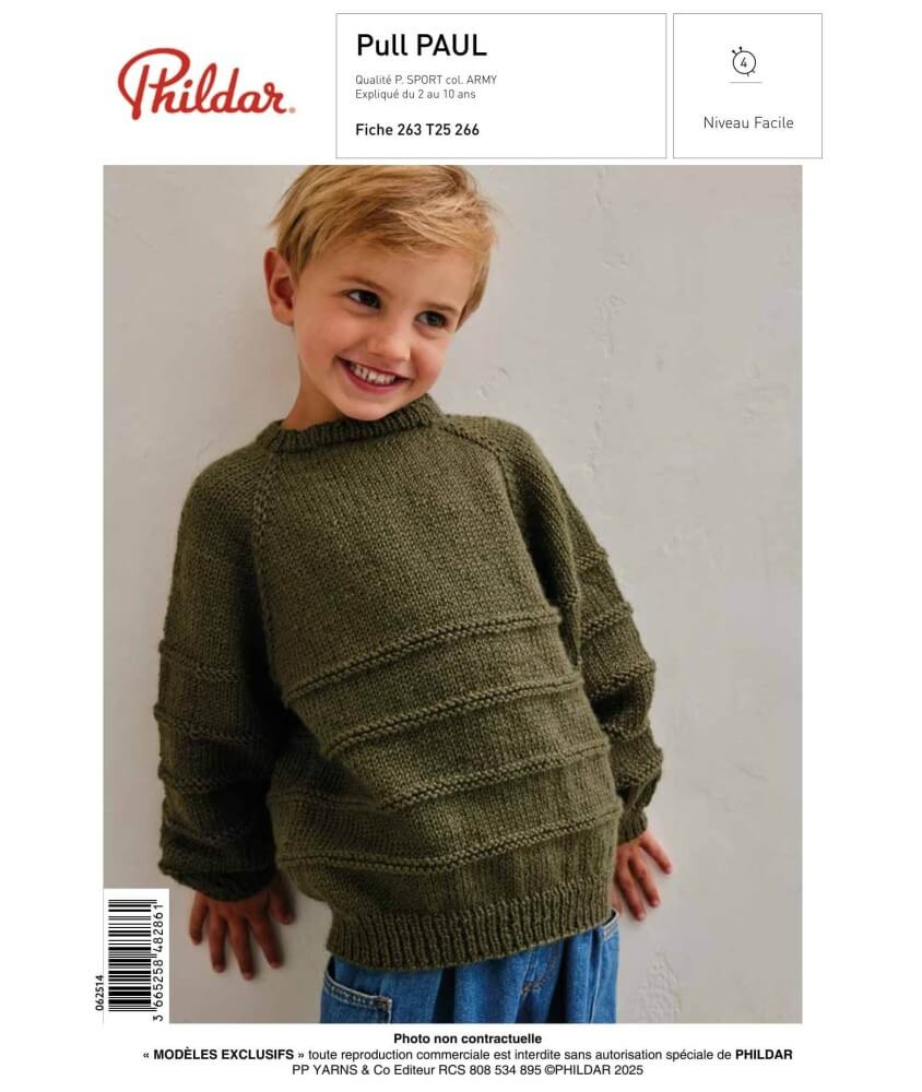 Pull Paul - Patron tricot Phildar - modèle porté