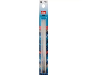 Jeu de 5 Aiguilles à tricoter double pointe alu 15 cm gris perle - Prym