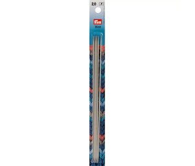 Jeu de 5 Aiguilles à tricoter double pointe alu 20 cm gris perle - Prym