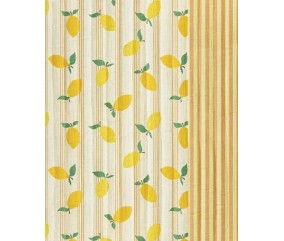 Tissu coton matelassé double face citron