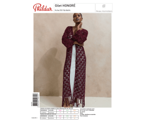 E-modèle Gilet HONORÉ au crochet Phildar