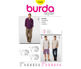 Patron Burda 7525 Chemise homme