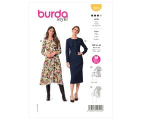 Patron Burda 5983 - Robe avec ceinture de taille et jupe ample ou droite du 36 au 46 (FR)