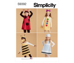 Patron Simplicity 9392 - Pulls, chapeaux et masques pour enfants du 2 au 6 ans