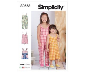 Patron Simplicity 9558 - Combinaison, Barboteuse et Jumper pour tout petits et pour enfants