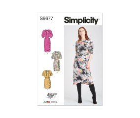 Patron Simplicity 9677 - Robe avec manches du 34 au 52 (FR)