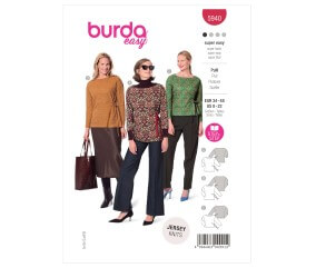 Patron Burda 5940 - Pull à encolure arrondie du 36 au 50 (FR)