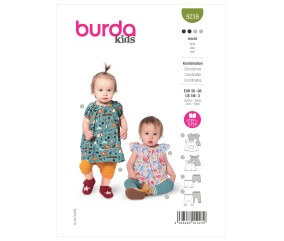 Patron Burda 9239 - Ensemble robe avec manches bouffantes et blouse avec petites manches à ailettes du 56 a