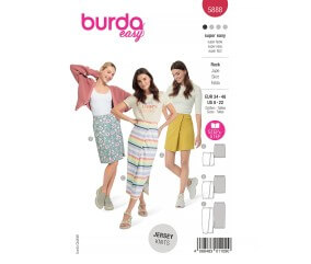Patron Burda 5888 - Jupe droite avec fente latérale du 34 au 48 FR