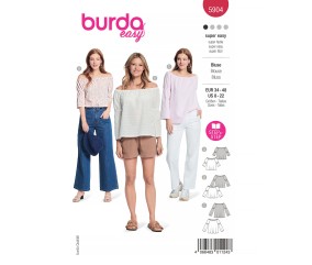 Patron Burda 5904 - Blouses Carmen du 34 au 48 (FR)