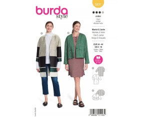 Patron Burda 5931 - Manteau et une veste coupe élégante du 34 au 44 (FR)