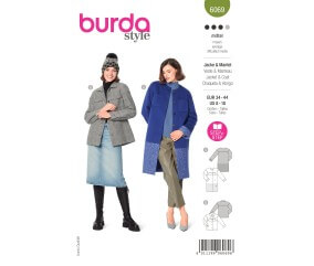 Patron Burda 6069 - Manteau, veste ? poches plaquées ? surchemise du 34 au 44