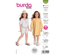 Patron Burda 9242 - Robes amples dans un jersey moelleux du 3 au 8 ans