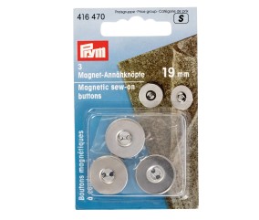 Bouton magnétique à coudre 25 mm argent – Prym