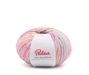 Phil Aquarelle Phildar – Pelote 50g laine mérinos à effets mouchetés