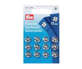 Boutons pression à coudre laiton 11 mm (12 pièces) – Prym - Argent