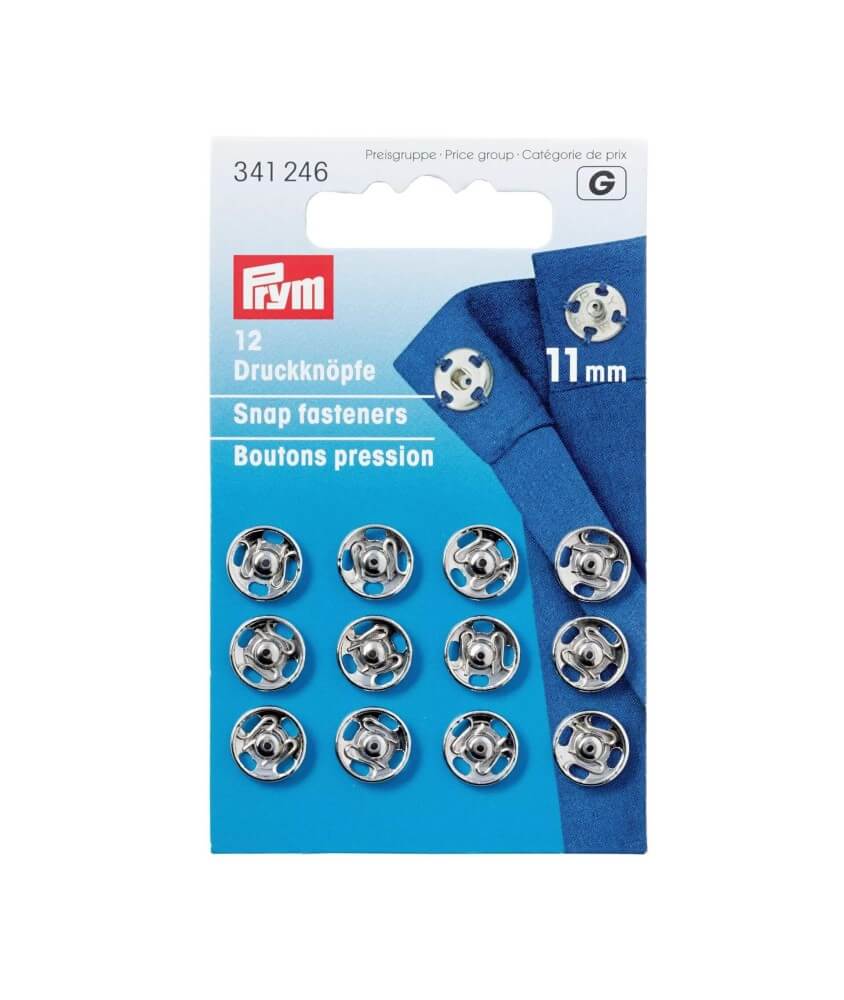 Boutons pression à coudre laiton 11 mm (12 pièces) – Prym - Argent