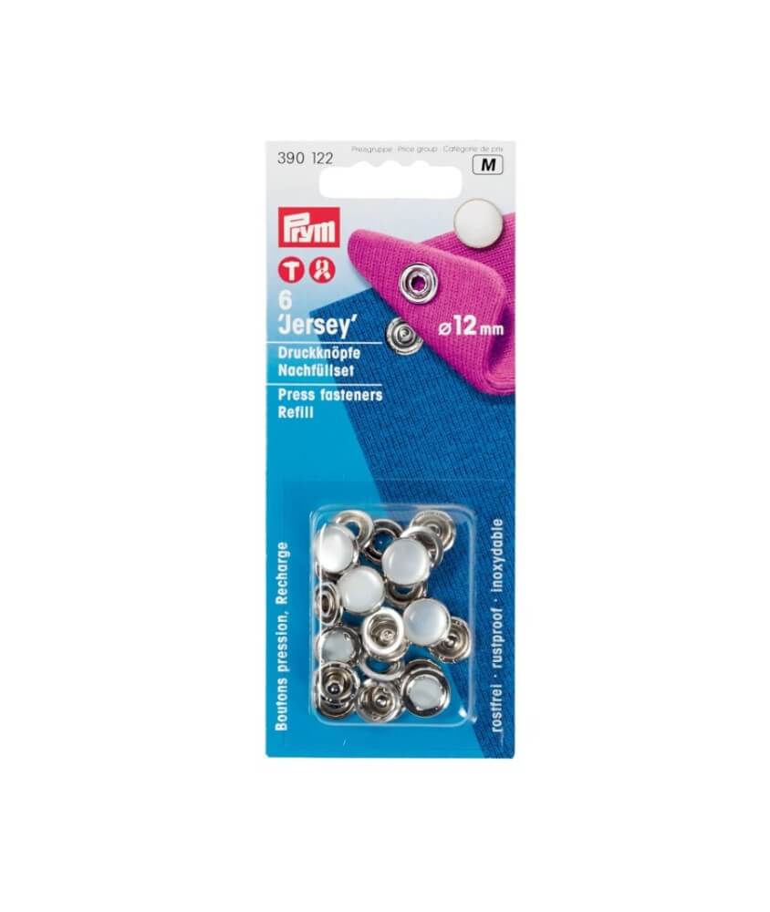 Recharge boutons pression sans couture calotte perle 12 mm (x6) - Prym