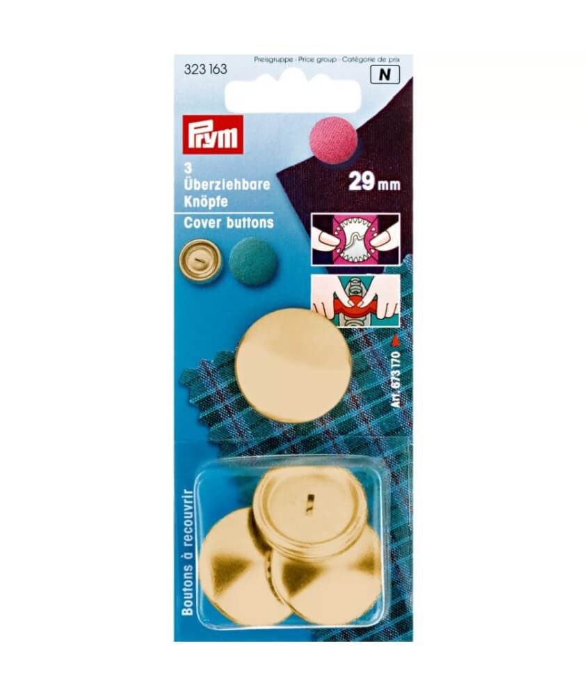Boutons à recouvrir 29 mm argent à customiser - Prym