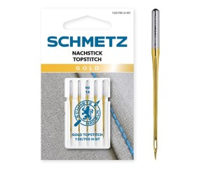 Lot de 5 Aiguilles machine à coudre Surpiqûre Gold 90/14 - 130/705 H-NT - Schmetz