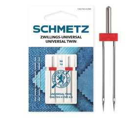 Lot de 2 Aiguilles machine à coudre Double Universal 4.0/90 - 130/705 H ZWI - Schmetz