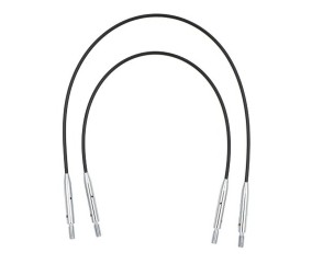 Câbles fixes Mini KnitPro - jeu de 2 (13 et 17 cm) - acier recouvert de nylon noir