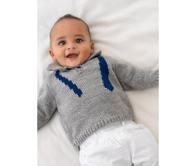 Polo bébé effet cravate et bonnet Bily - Patron tricot Bergère de France