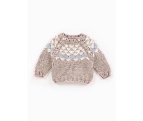 Pull bébé jacquard à manches raglan - Patron tricot Bergère de France