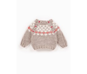 Pull bébé jacquard raglan col rond - Patron tricot Bergère de France