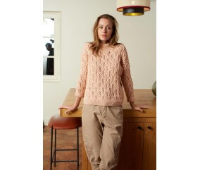 Pull torsades ajourées femme - Patron tricot Bergère de France