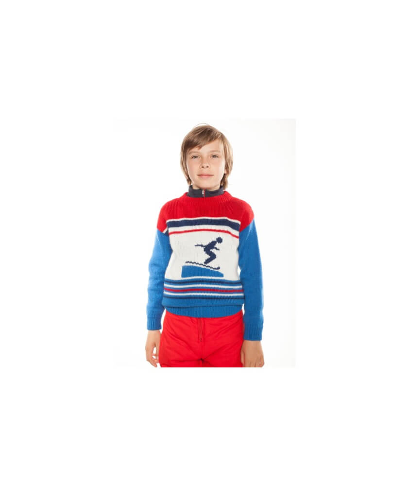 Pull enfant jacquard col rond - Bergère de France