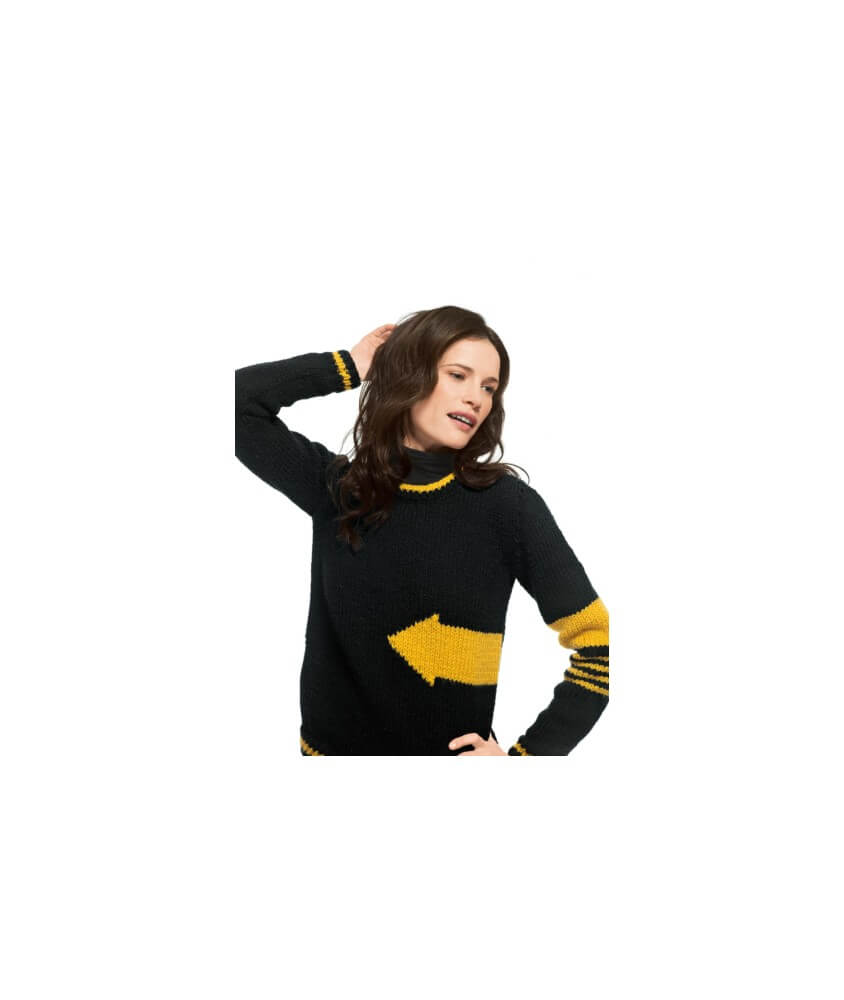 Pull femme jacquard graphique col rond - Bergère de France