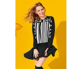 Pull femme à rayures col rond - Bergère de France