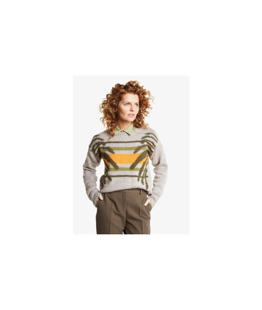 Pull femme jacquard col rond - Bergère de France