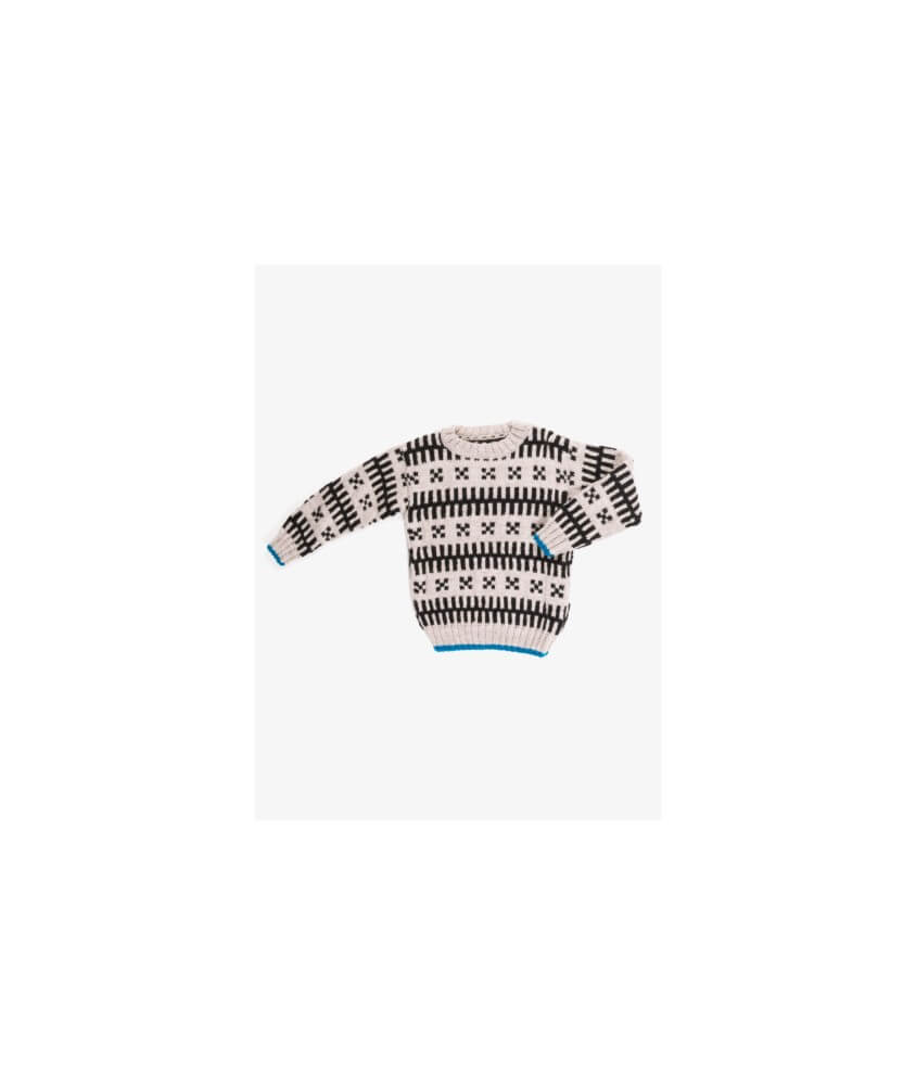 Pull enfant jacquard col rond coloré - Bergère de France