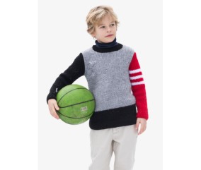 Pull enfant col rond multicolore - Bergère de France