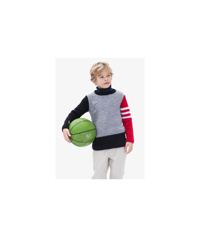 Pull enfant col rond multicolore - Bergère de France
