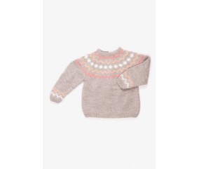 Pull enfant empiècement jacquard - Bergère de France