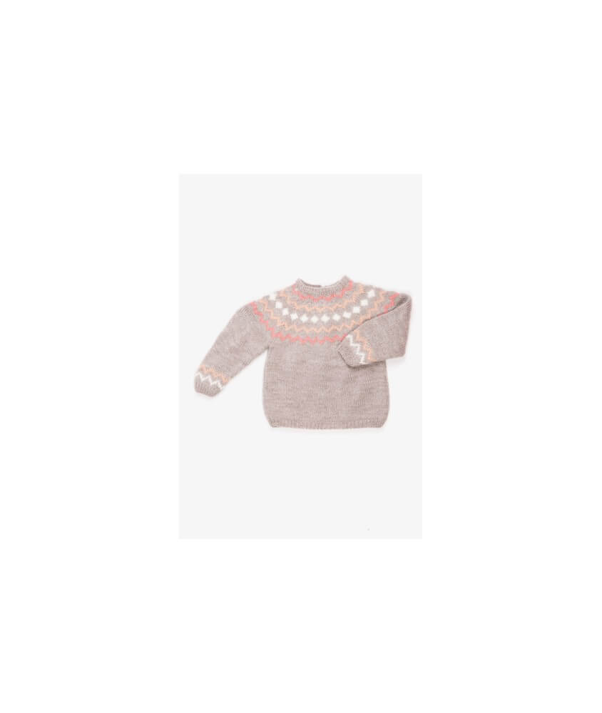 Pull enfant empiècement jacquard - Bergère de France