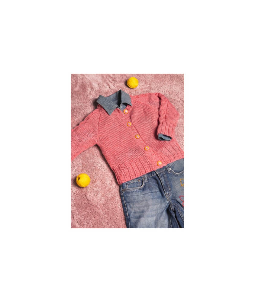 Gilet enfant raglan à torsades Capucine - Bergère de France