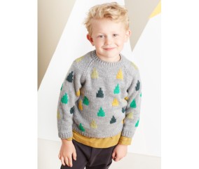 Pull enfant raglan jacquard graphique - Bergère de France