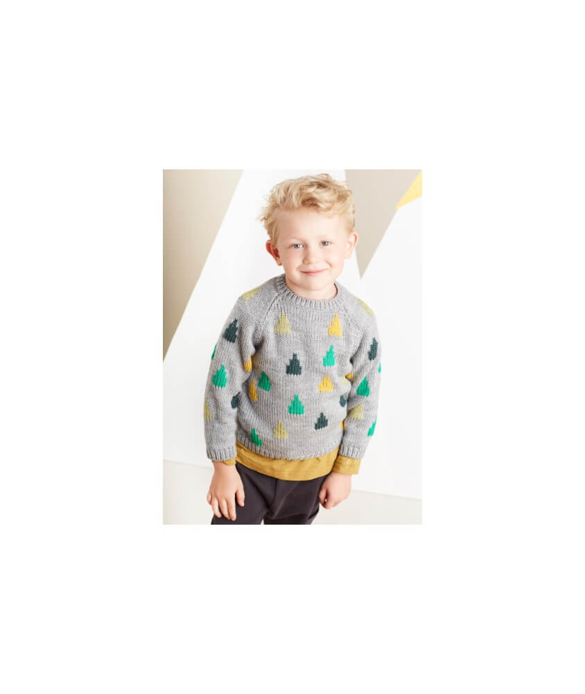 Pull enfant raglan jacquard graphique - Bergère de France
