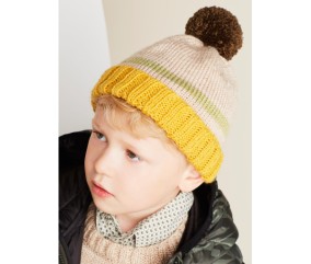 Bonnet enfant coloré à pompon - Bergère de France